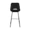 Armen Living Carise Black Faux Leather and Black Metal Swivel 30" Bar Stool LCCABABLBL30 - alternate 3